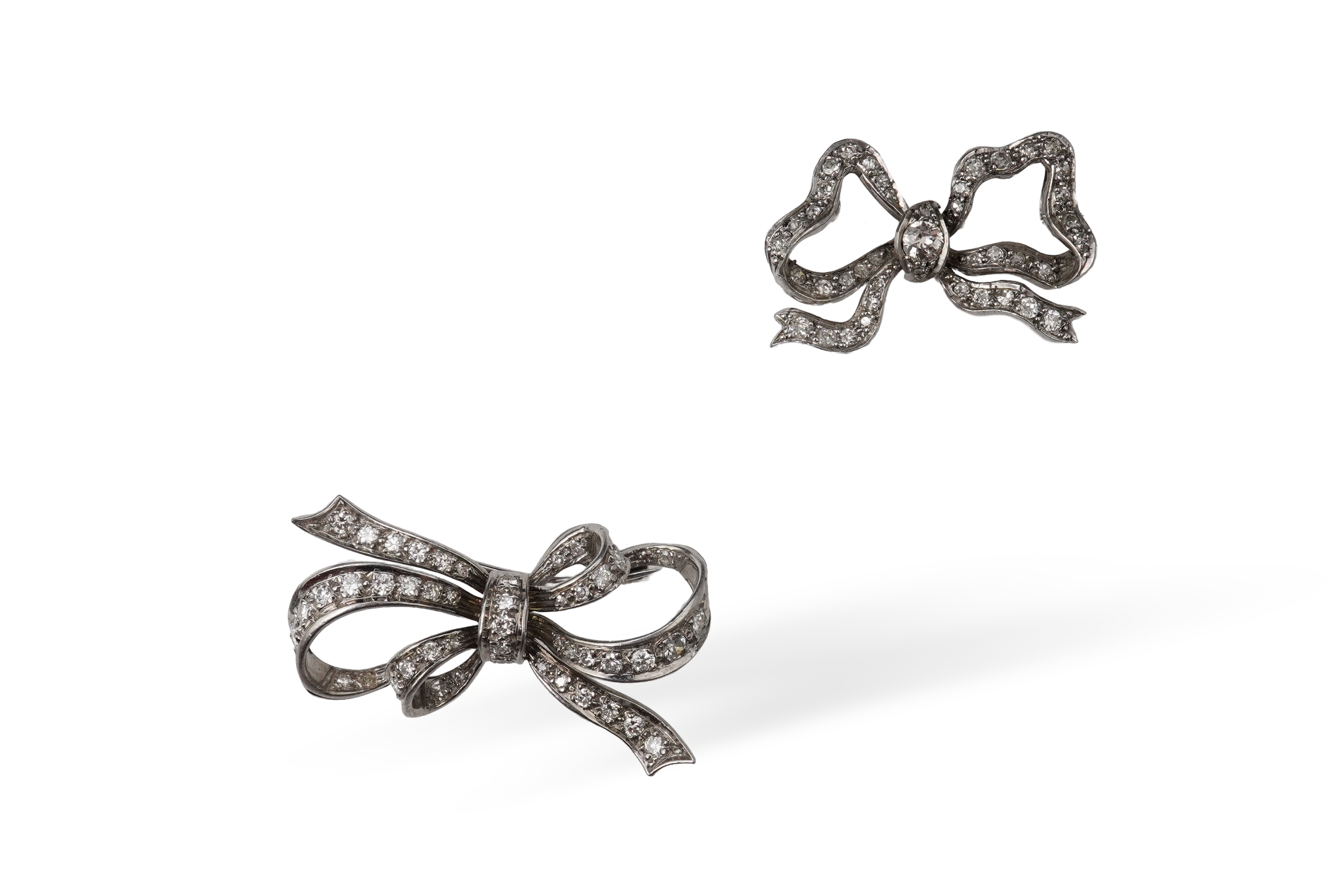 Two diamond brooches, mid 20th century